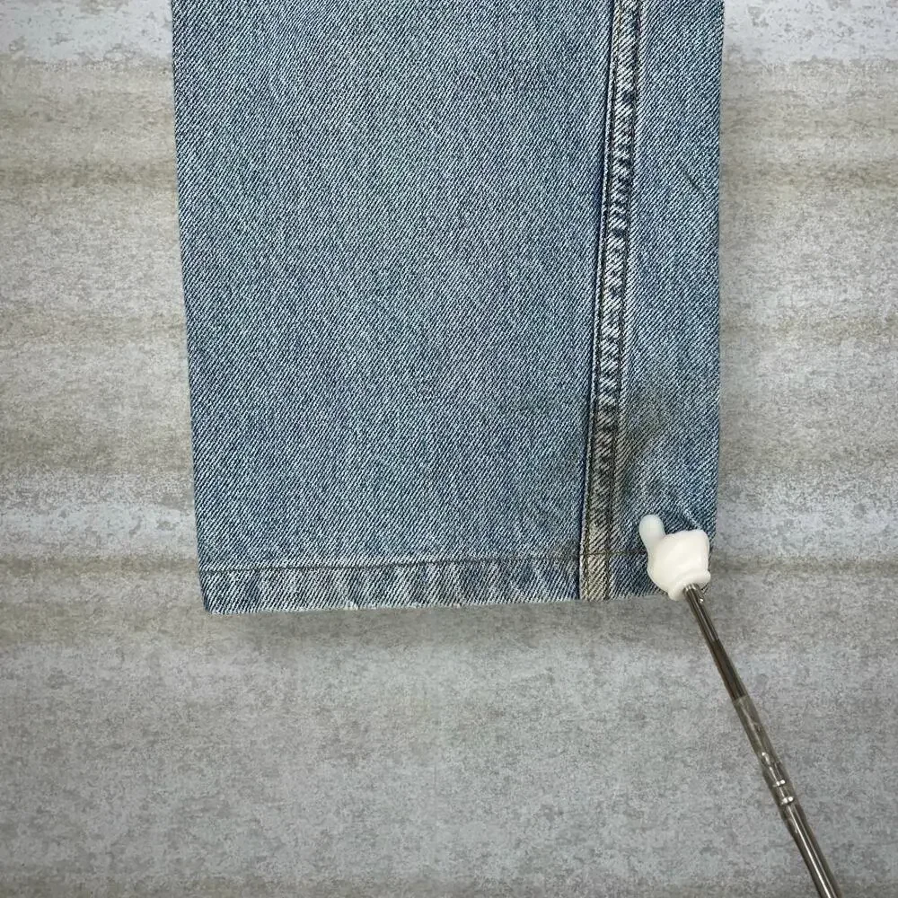 Vintage 90s Levis Jeans 505 34x30 Regular Straight Leg Fit Light Wash Orange Tab